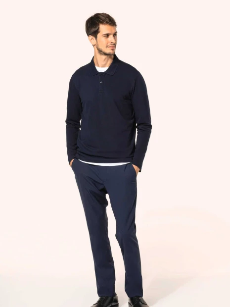 Polos à personnaliser KARIBAN Polo Supima® manches longues homme 
