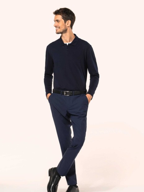 Polos à personnaliser KARIBAN Polo Supima® manches longues homme 