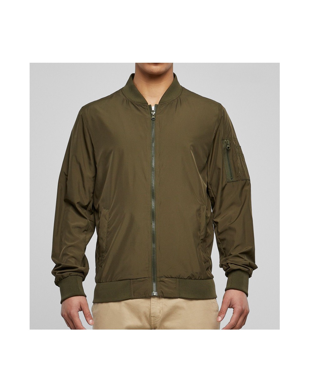 BUILD YOUR BRAND NYLON BOMBER JACKET Jacken personalisierbar