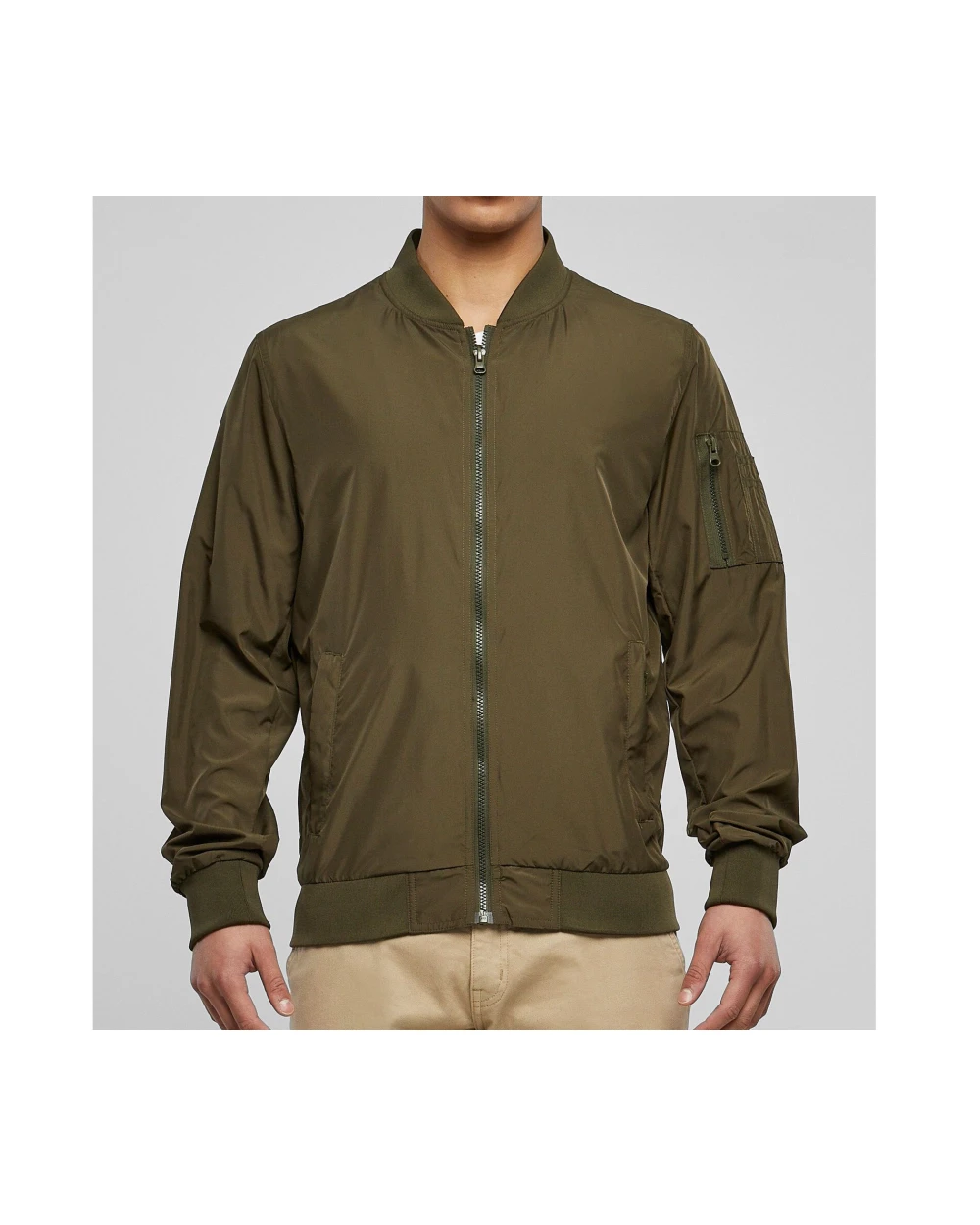 BUILD YOUR BRAND NYLON BOMBER JACKET Jacken personalisierbar