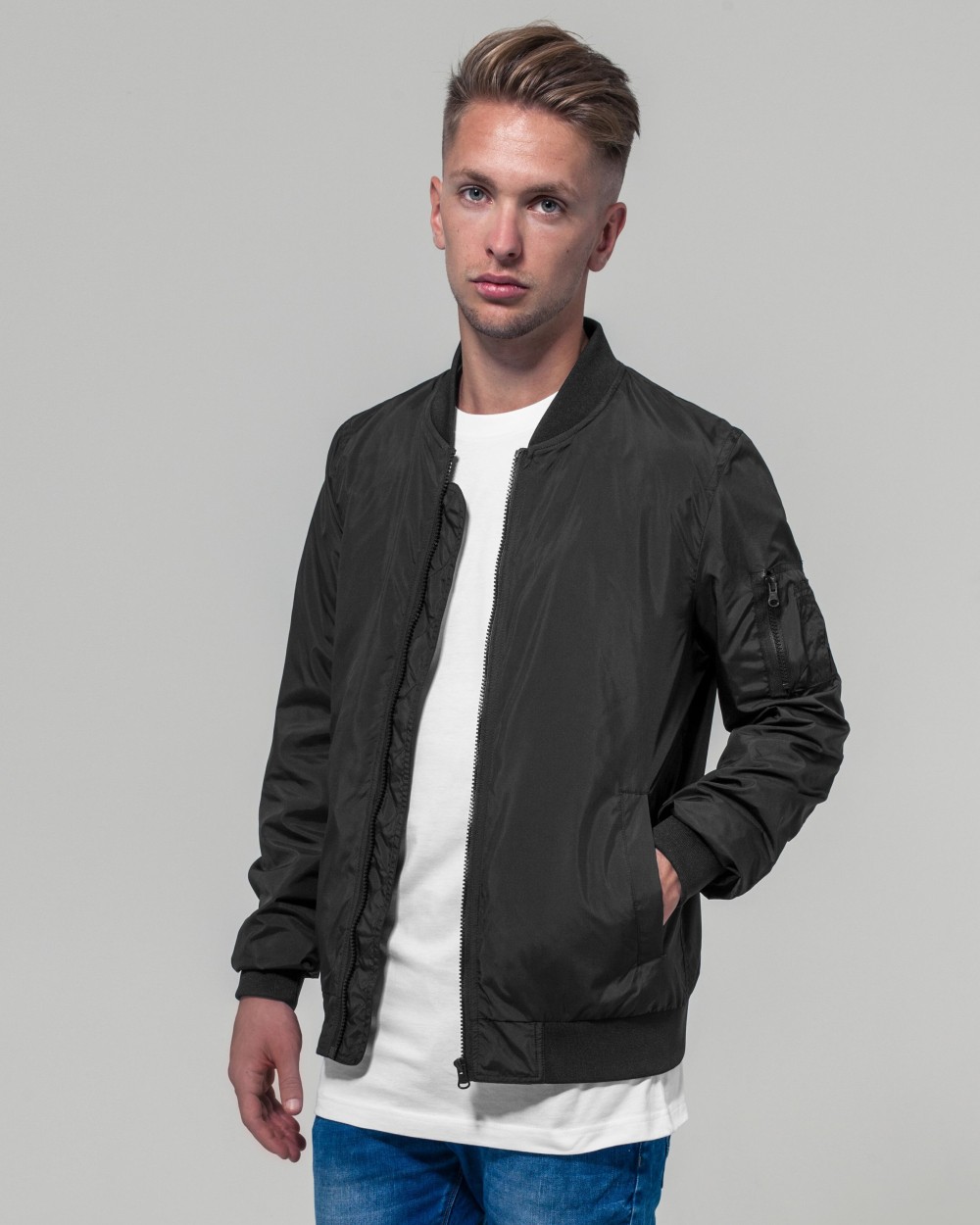 Jassen BUILD YOUR BRAND NYLON BOMBER JACKET voor bedrukking &amp; borduring