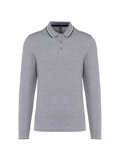 KARIBAN Polo maille piquée manches longues homme /api/colors/756a62c7-5ccb-4412-bddf-a29bbe090ad7 personnalisable