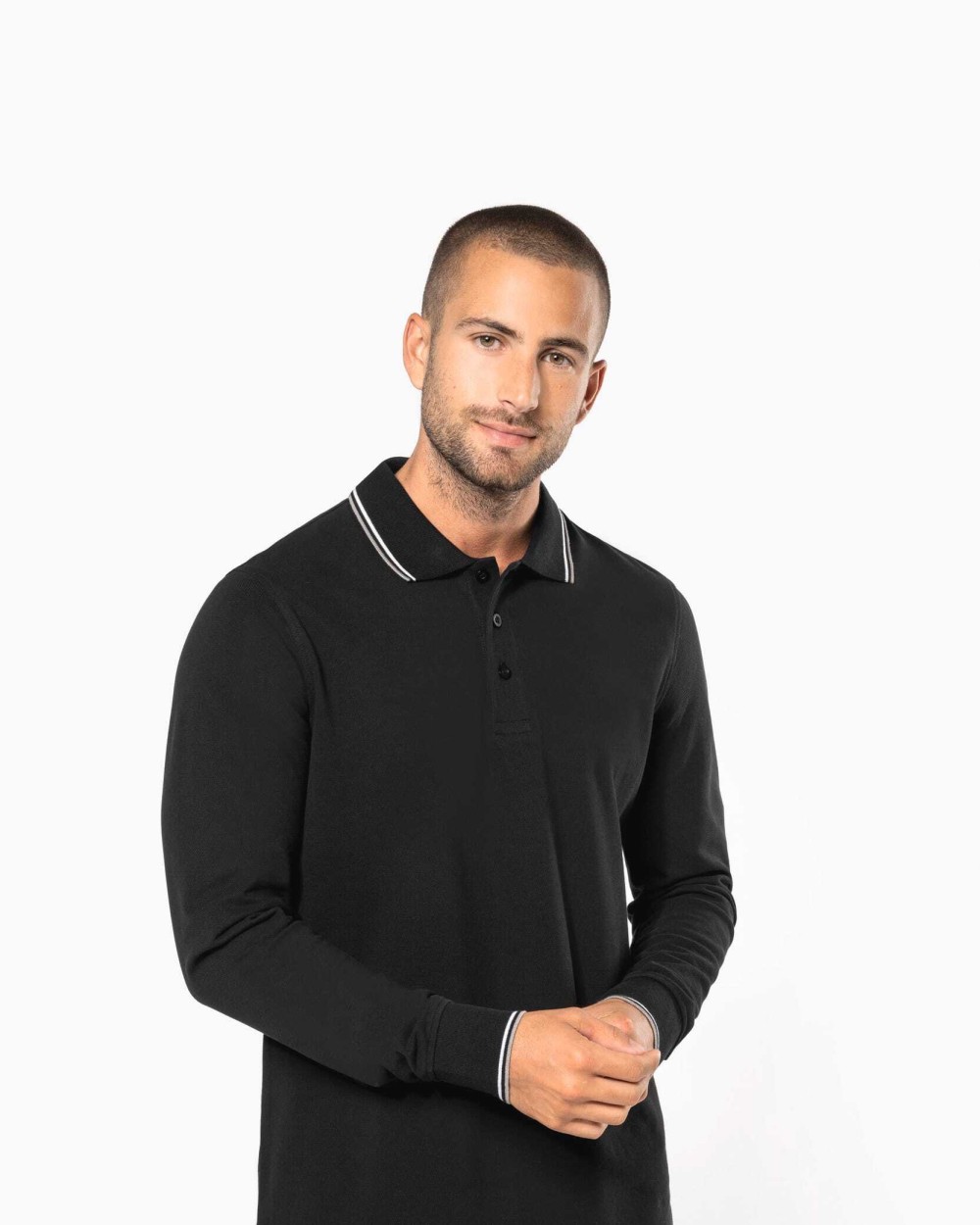 Polo's KARIBAN Heren polo van piquétricot met lange mouwen voor bedrukking &amp; borduring