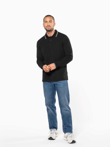 Polos à personnaliser KARIBAN Polo maille piquée manches longues homme 