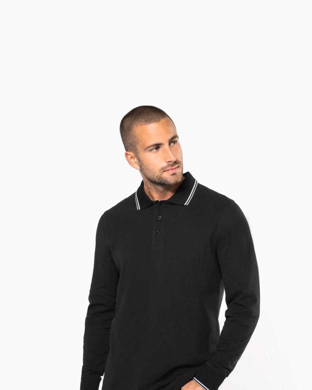 Polo's KARIBAN Heren polo van piquétricot met lange mouwen voor bedrukking &amp; borduring