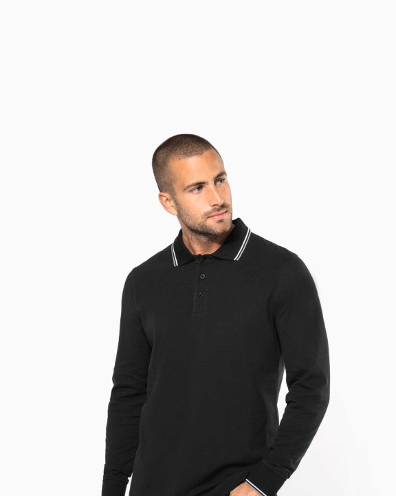 Polos personnalisable KARIBAN Polo maille piquée manches longues homme