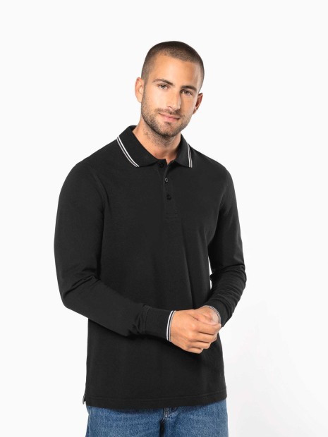 Polos à personnaliser KARIBAN Polo maille piquée manches longues homme 