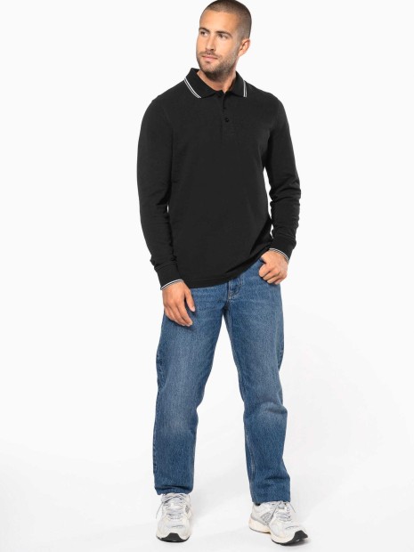 Polos à personnaliser KARIBAN Polo maille piquée manches longues homme 