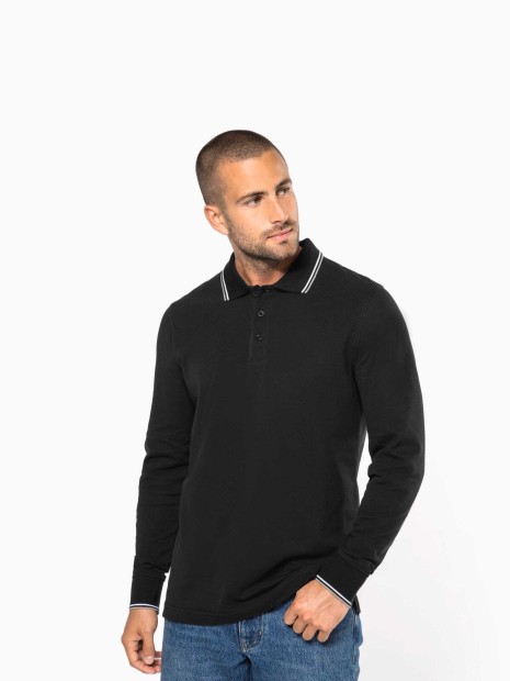 Polos à personnaliser KARIBAN Polo maille piquée manches longues homme 