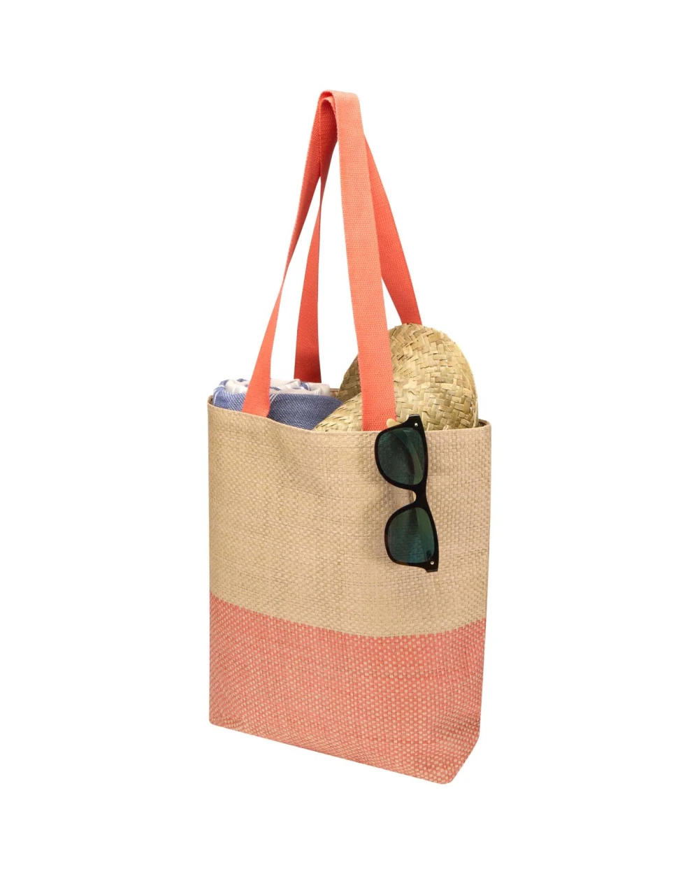 Tote bags 4DO Rhythm draagtas van stro-papier, 10 liter voor bedrukking &amp; borduring