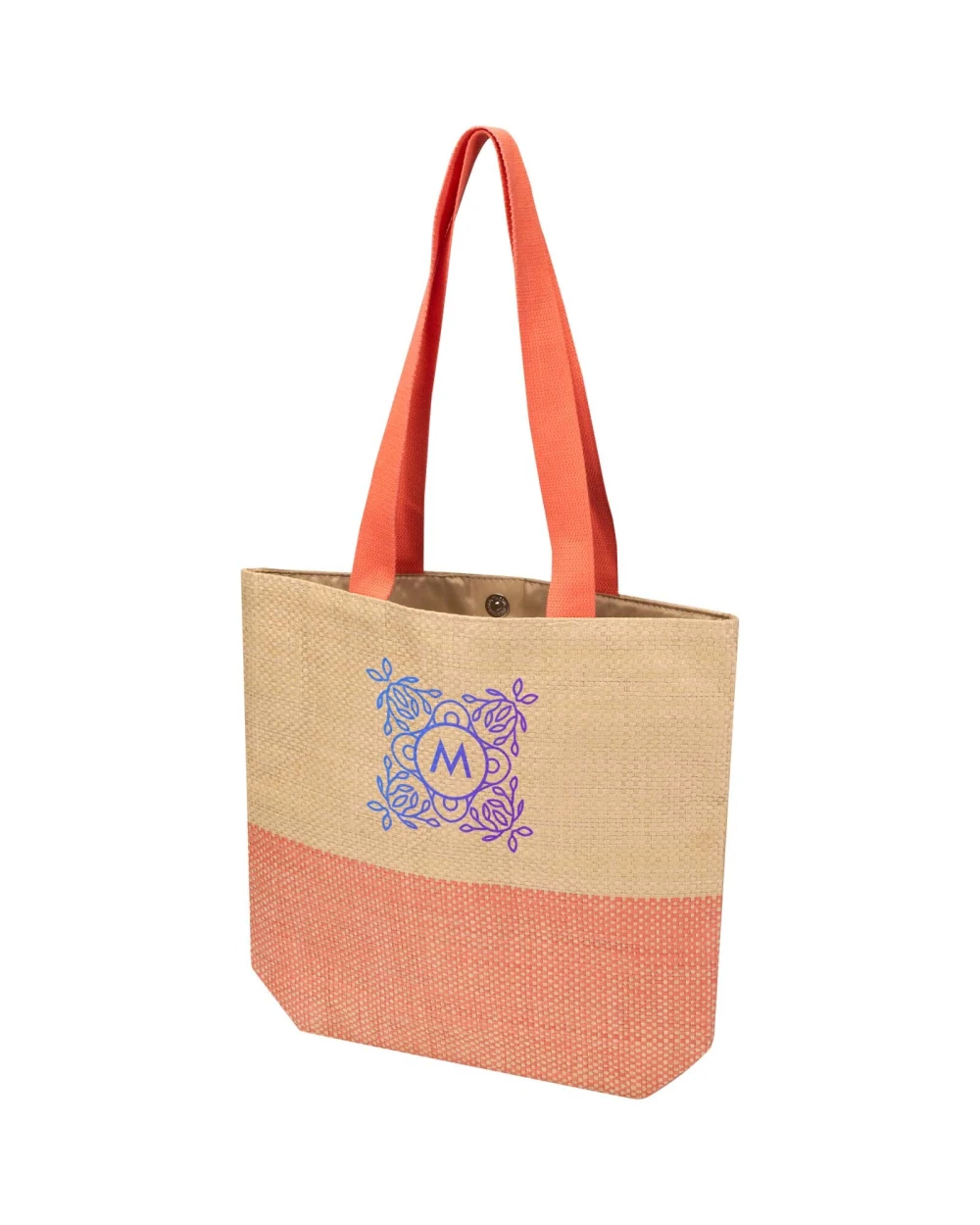 Tote bags 4DO Rhythm draagtas van stro-papier, 10 liter voor bedrukking &amp; borduring