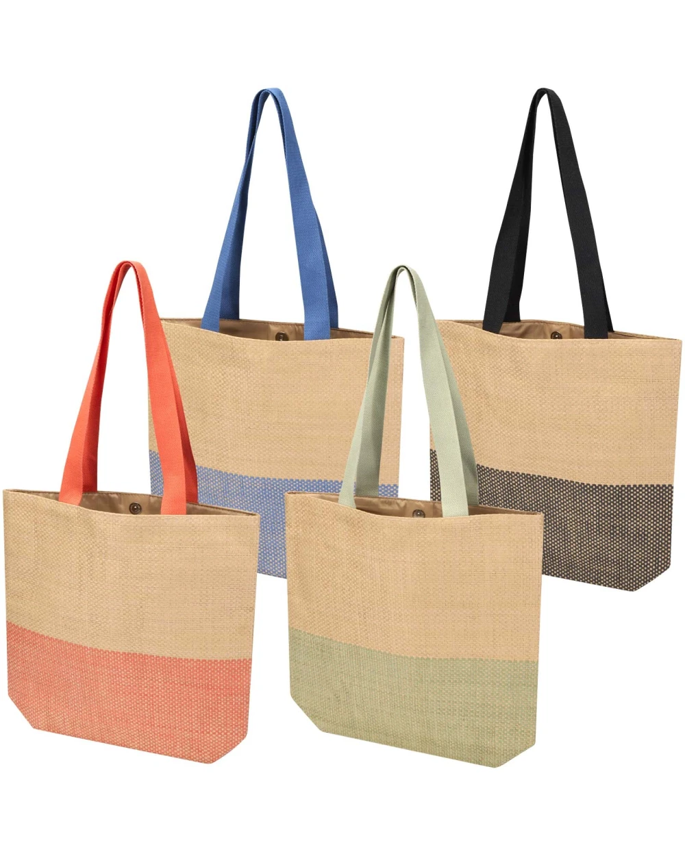 Tote bags 4DO Rhythm draagtas van stro-papier, 10 liter voor bedrukking &amp; borduring