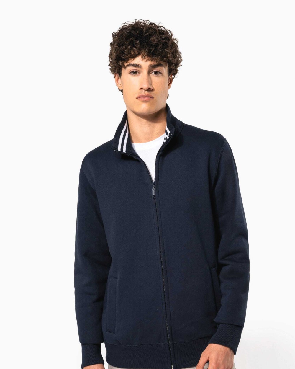 KARIBAN Herren Fleece-Sweater mit Reißverschluss Sweatshirts personalisierbar