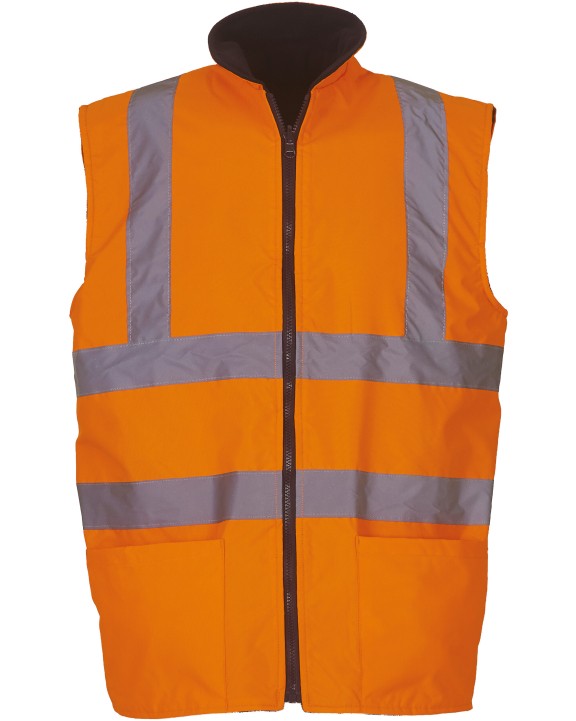 Vestes personnalisable YOKO Bodywarmer réversible haute visibilité