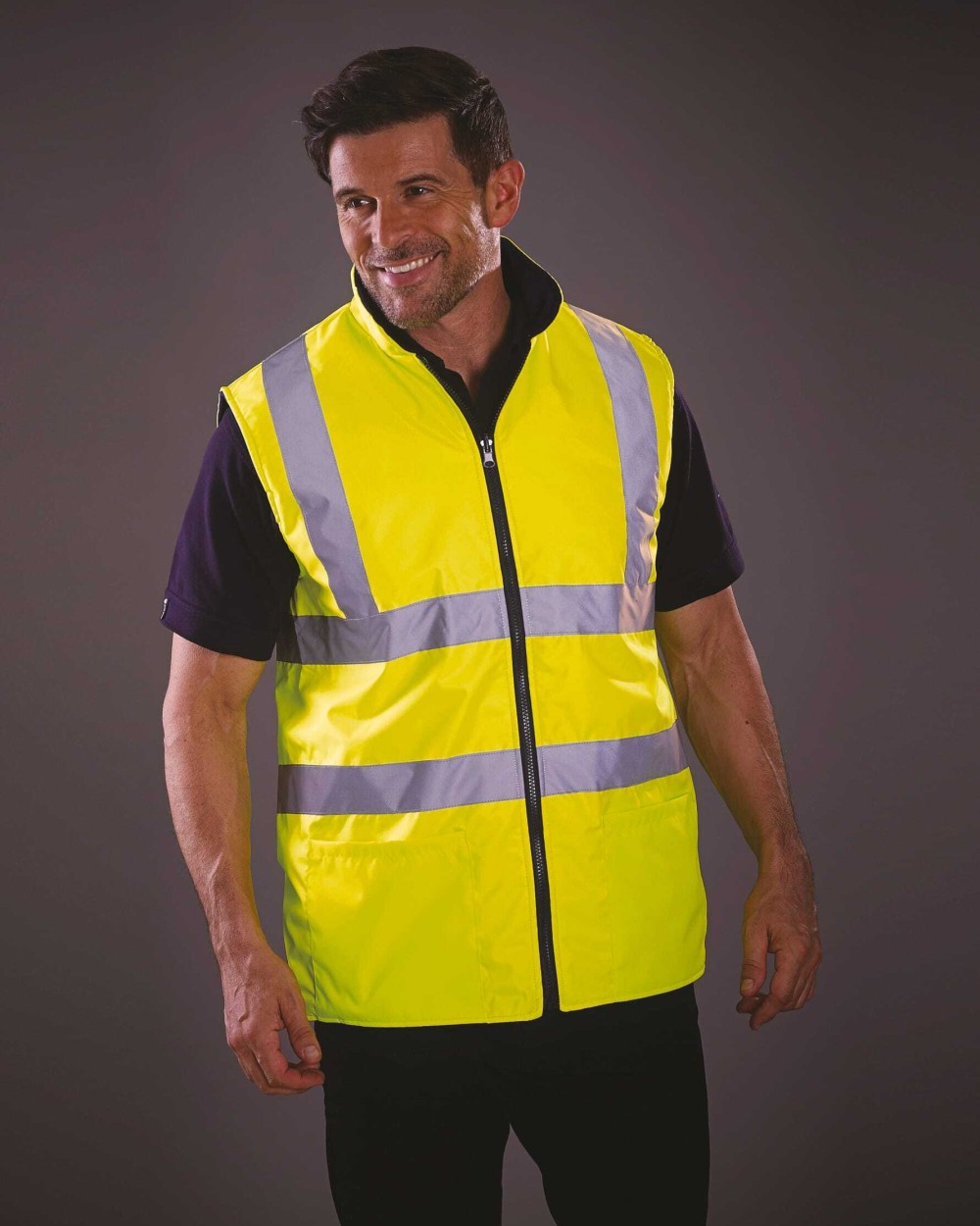 Jassen YOKO Omkeerbare fleece veiligheidsbodywarmer voor bedrukking &amp; borduring