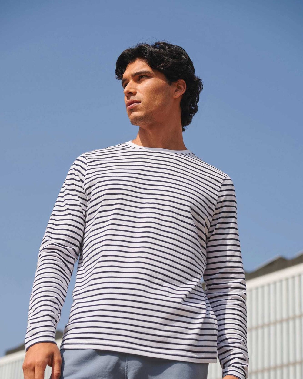 T-Shirts personnalisable SKINNIFIT T-shirt rayé manches longues
