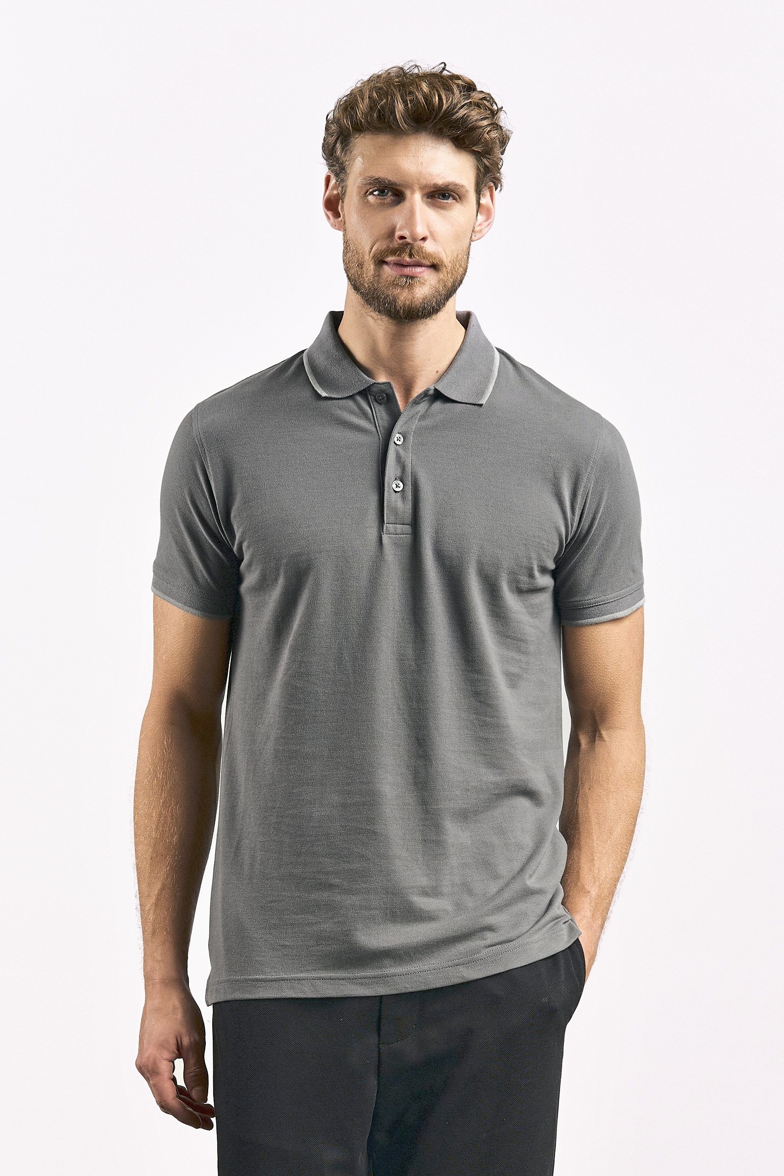 Polos personnalisable PROMODORO Unisex Polo Contrast Stripes