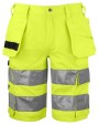 Bermuda's & Shorts PROJOB 6535 SIGNALISATIESHORT MET SPIJKERZAKKEN EN ISO 20471 KLASSE 2 voor bedrukking &amp; borduring