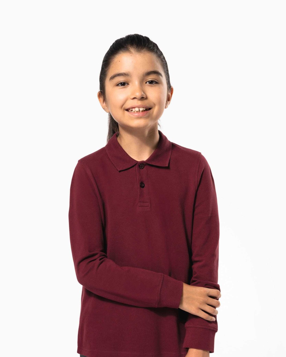 KARIBAN Polohemd mit langen Ärmeln für Kinder. Poloshirts personalisierbar