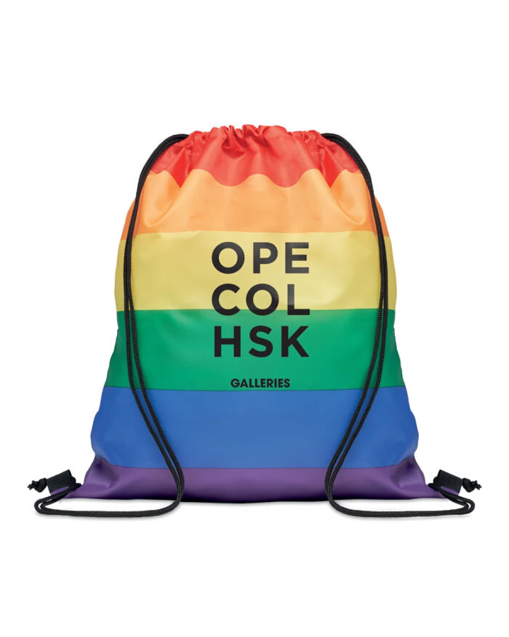 Tassen & Zakken 4DO Regenboog RPET trekkoordrugzak voor bedrukking &amp; borduring