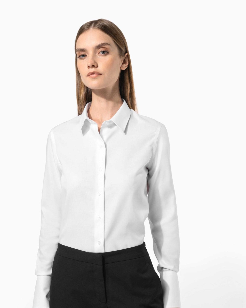 Hemden KARIBAN Dames non-iron blouse lange mouwen voor bedrukking &amp; borduring