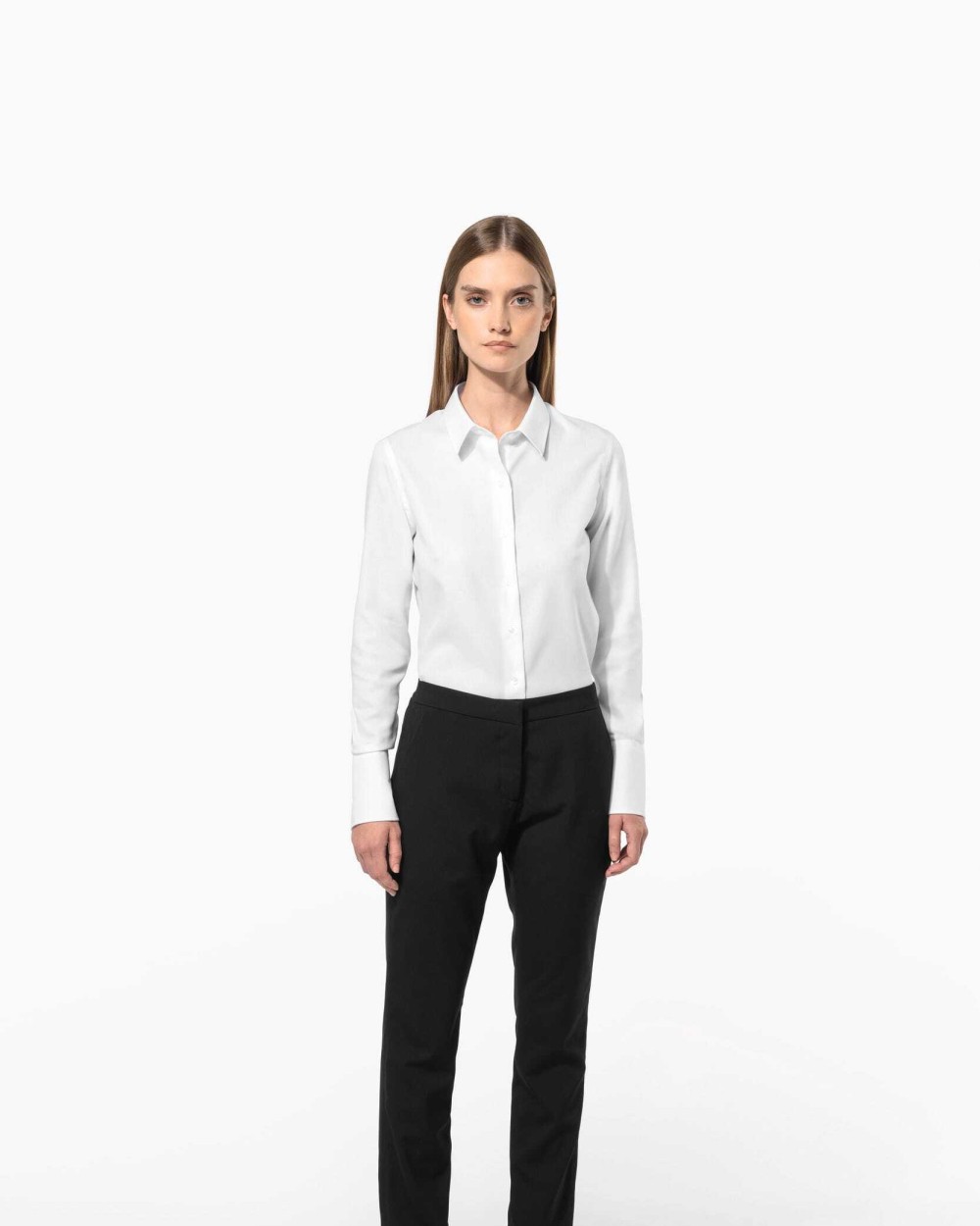 Hemden KARIBAN Dames non-iron blouse lange mouwen voor bedrukking &amp; borduring