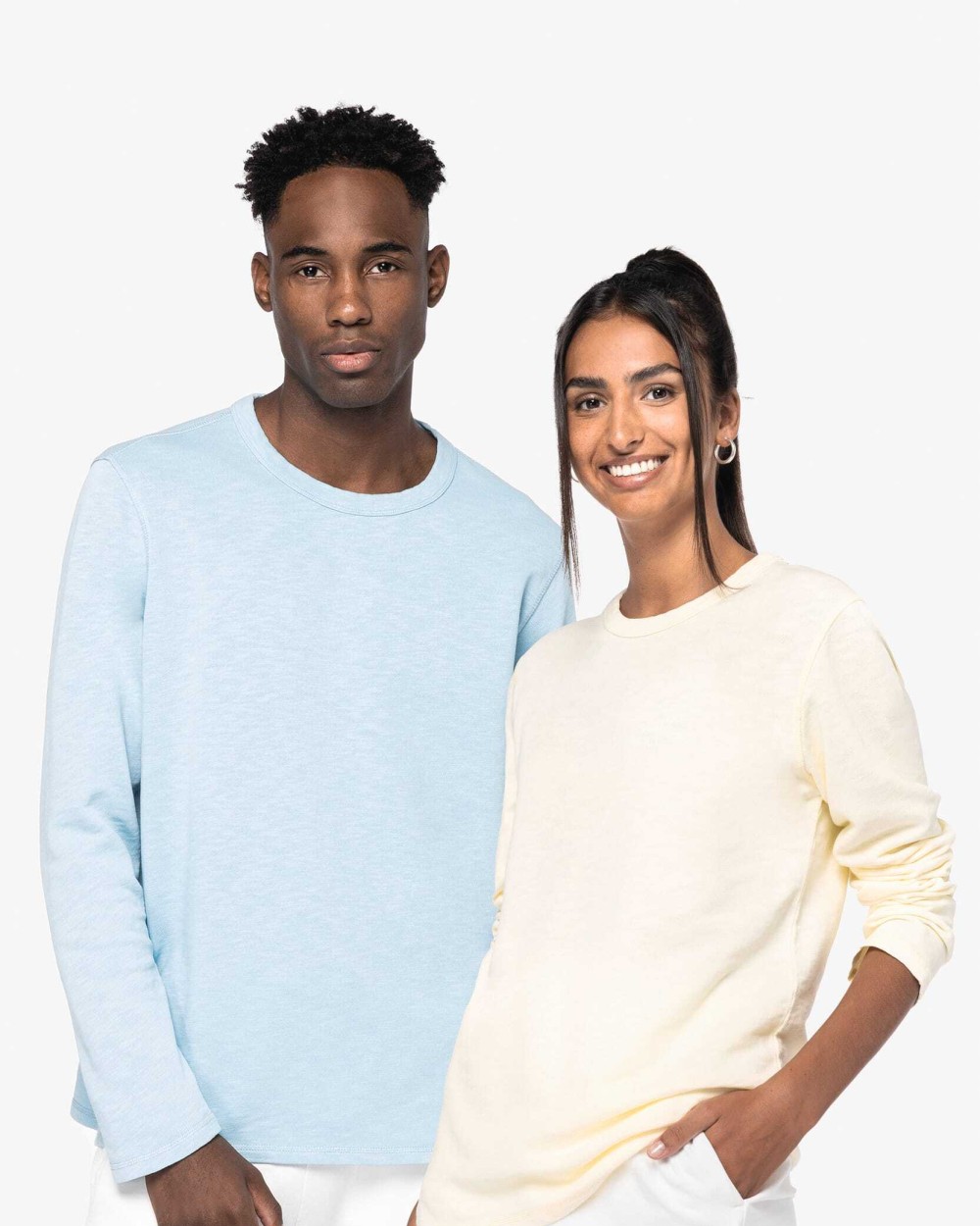 Sweat-shirts personnalisable NATIVE SPIRIT Sweat-shirt écoresponsable à col rond délavé French Terry unisexe