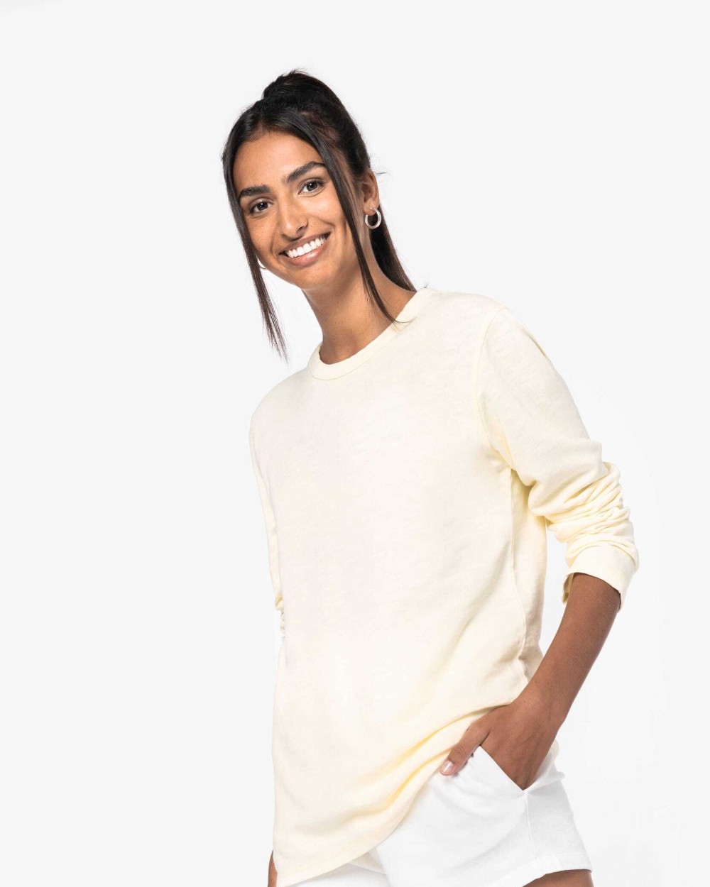 Sweat-shirts personnalisable NATIVE SPIRIT Sweat-shirt écoresponsable à col rond délavé French Terry unisexe