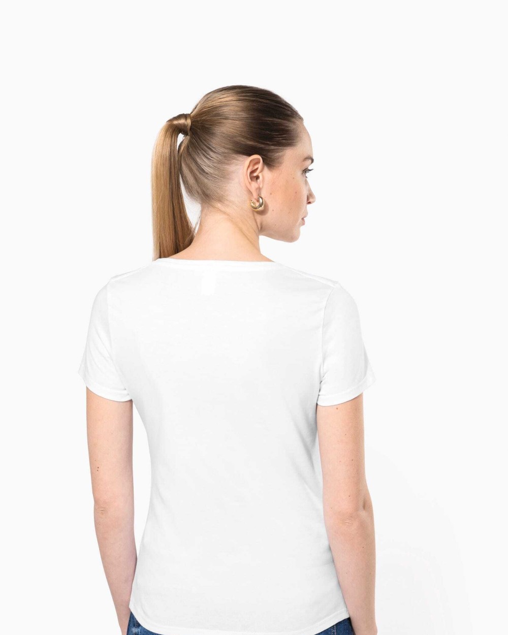 T-shirts KARIBAN Women's organic T-shirt "Origine France Garantie" voor bedrukking &amp; borduring