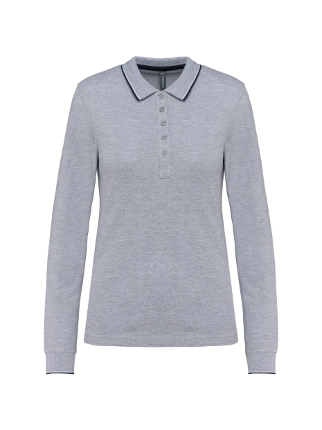 KARIBAN Polo maille piquée manches longues femme /api/colors/756a62c7-5ccb-4412-bddf-a29bbe090ad7 personnalisable