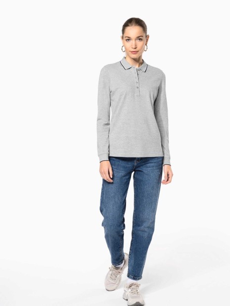 Polos à personnaliser KARIBAN Polo maille piquée manches longues femme 