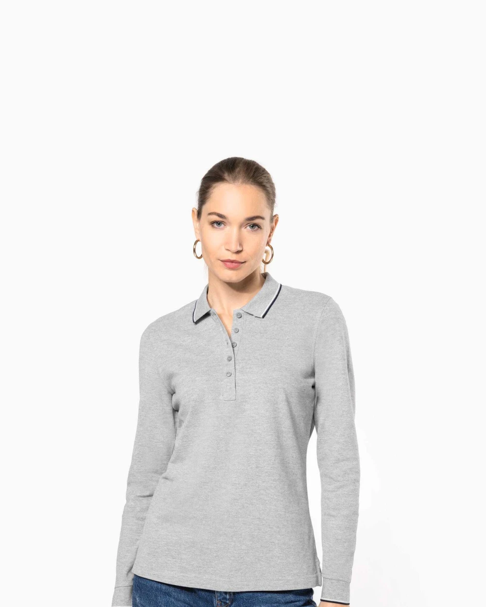 Polo's KARIBAN Dames polo van piquétricot met lange mouwen voor bedrukking &amp; borduring