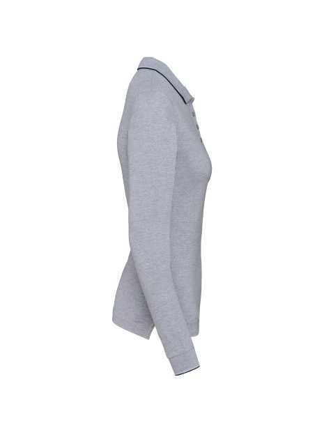 KARIBAN Polo maille piquée manches longues femme /api/colors/756a62c7-5ccb-4412-bddf-a29bbe090ad7 personnalisable