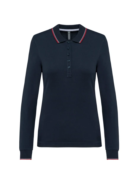 KARIBAN Polo maille piquée manches longues femme /api/colors/76f8dd6d-7b6e-4e39-84bd-97f35fdd8e54 personnalisable