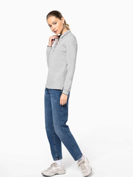 Polos à personnaliser KARIBAN Polo maille piquée manches longues femme 