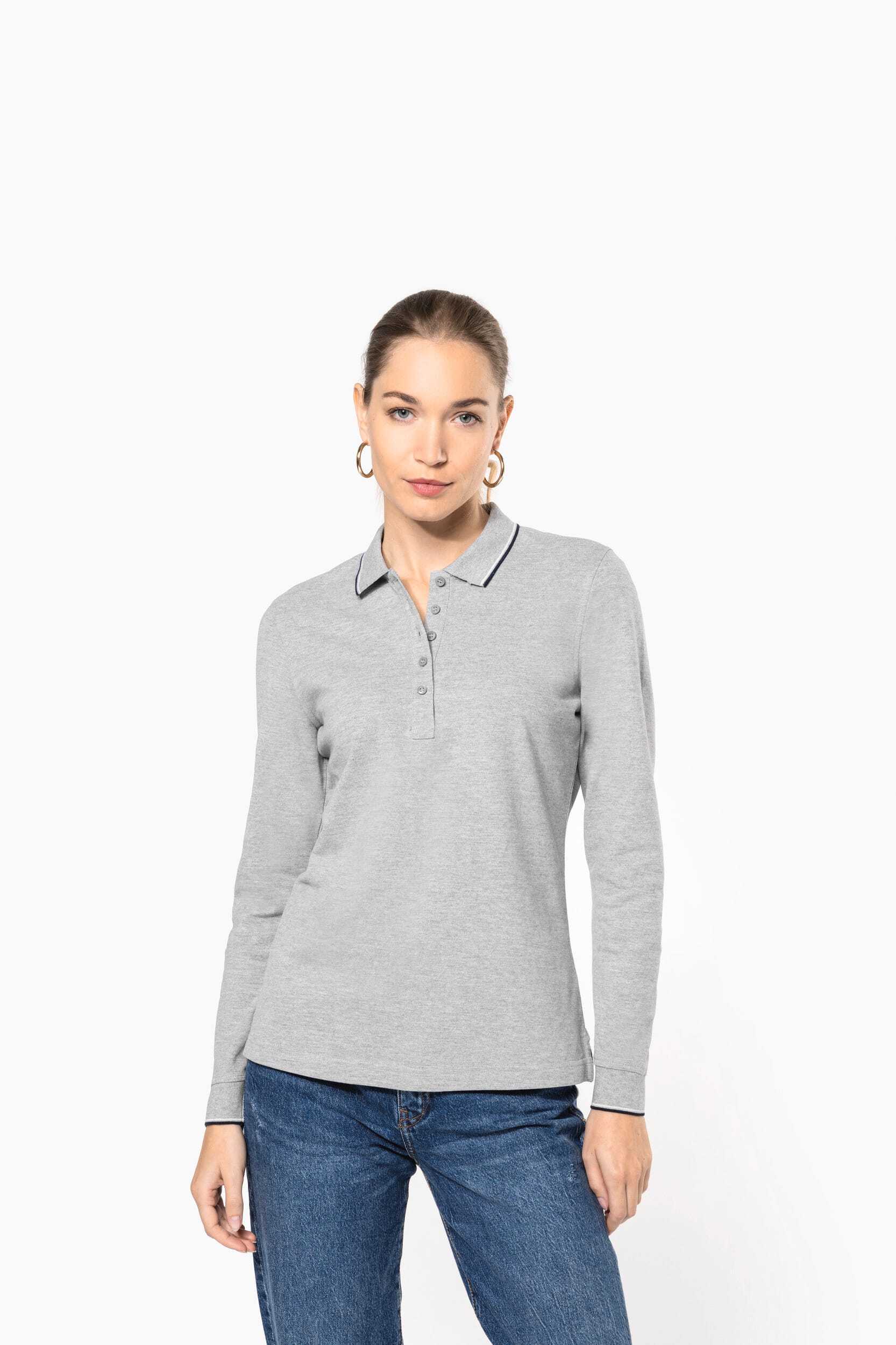 Polos personnalisable KARIBAN Polo maille piquée manches longues femme