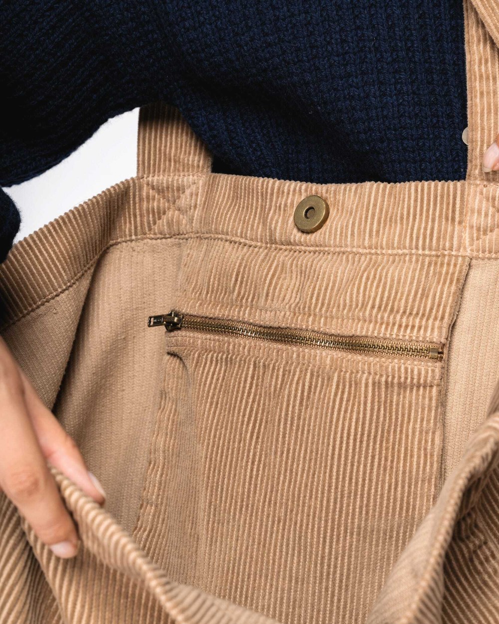 Tassen & Zakken NATIVE SPIRIT Ecologische verwassen tas van ribfluweel voor bedrukking &amp; borduring