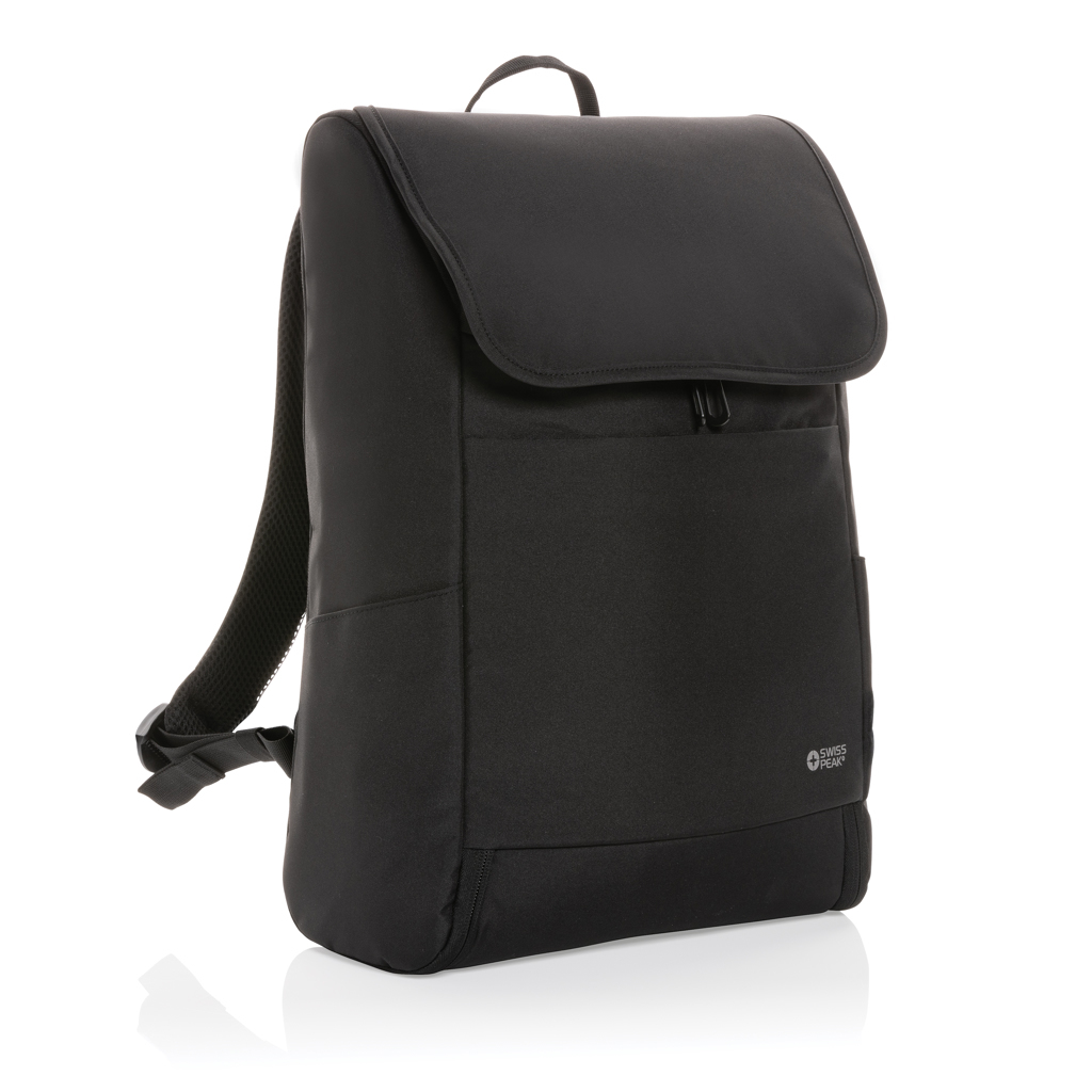 Tassen & Zakken SWISS PEAK Swiss Peak Fern AWARE™ RPET allover zip 15" laptop rugzak voor bedrukking &amp; borduring