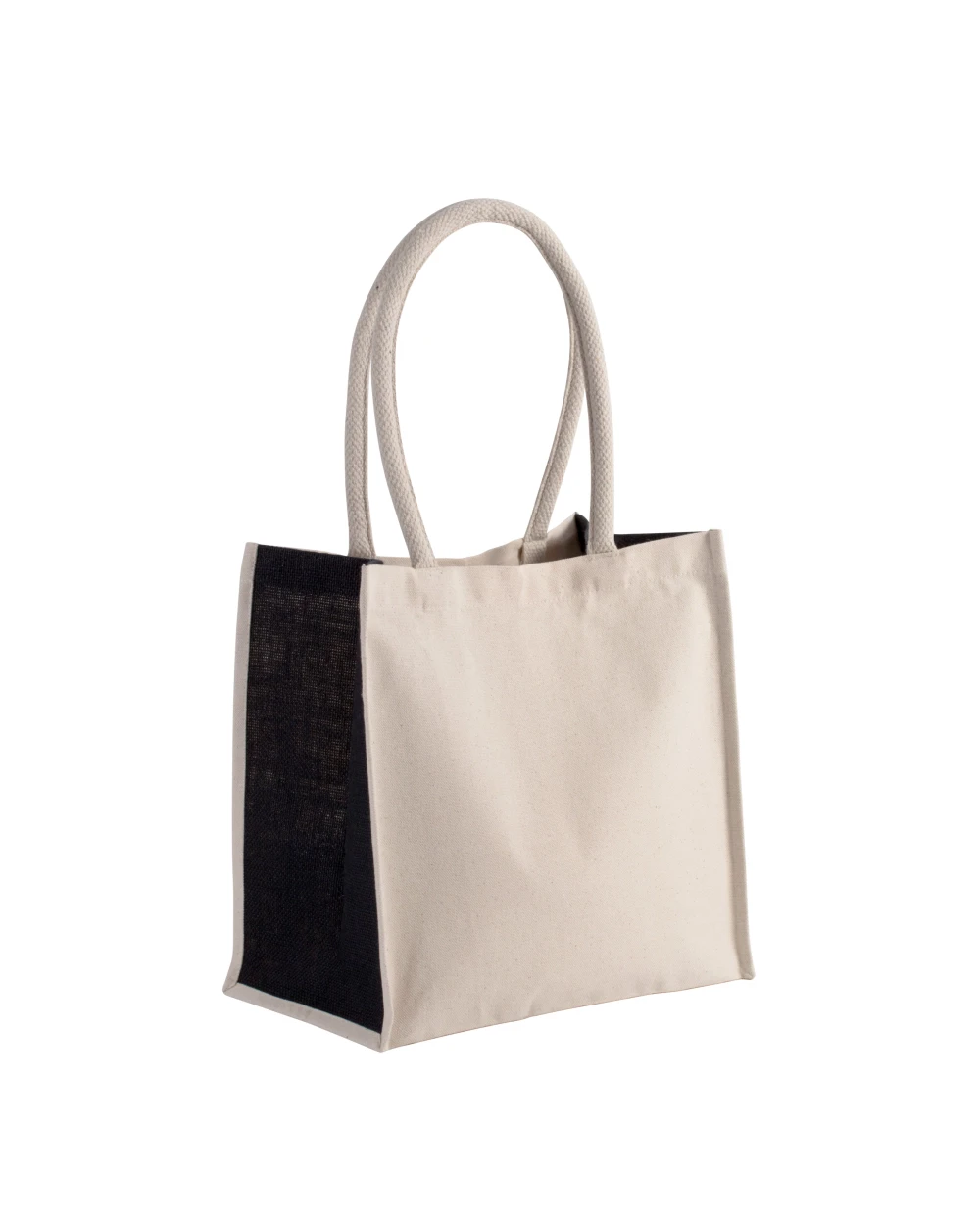 Tote bags KIMOOD Shopper van katoen/jute - 17 L voor bedrukking &amp; borduring