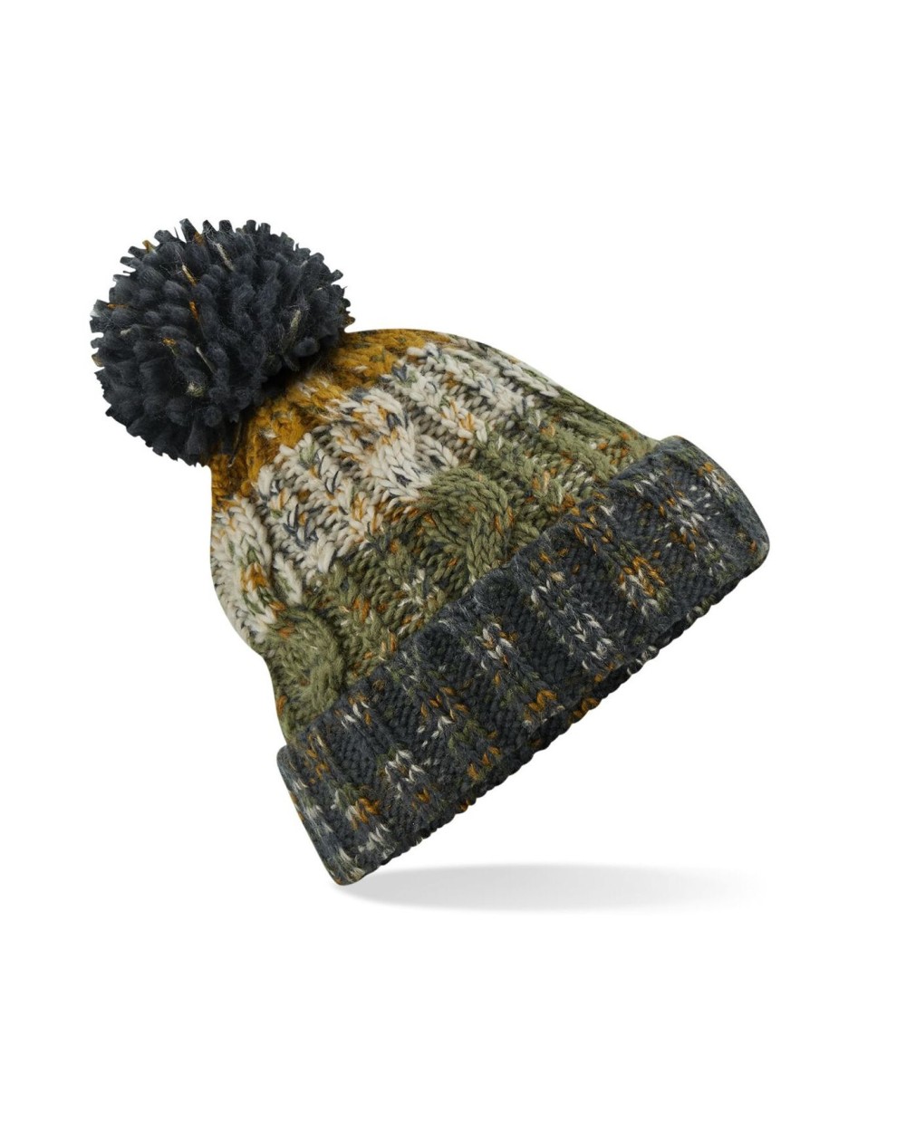Mutsen BEECHFIELD CORKSCREW POM POM BEANIE voor bedrukking &amp; borduring