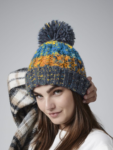 Bonnets à personnaliser BEECHFIELD CORKSCREW POM POM BEANIE 
