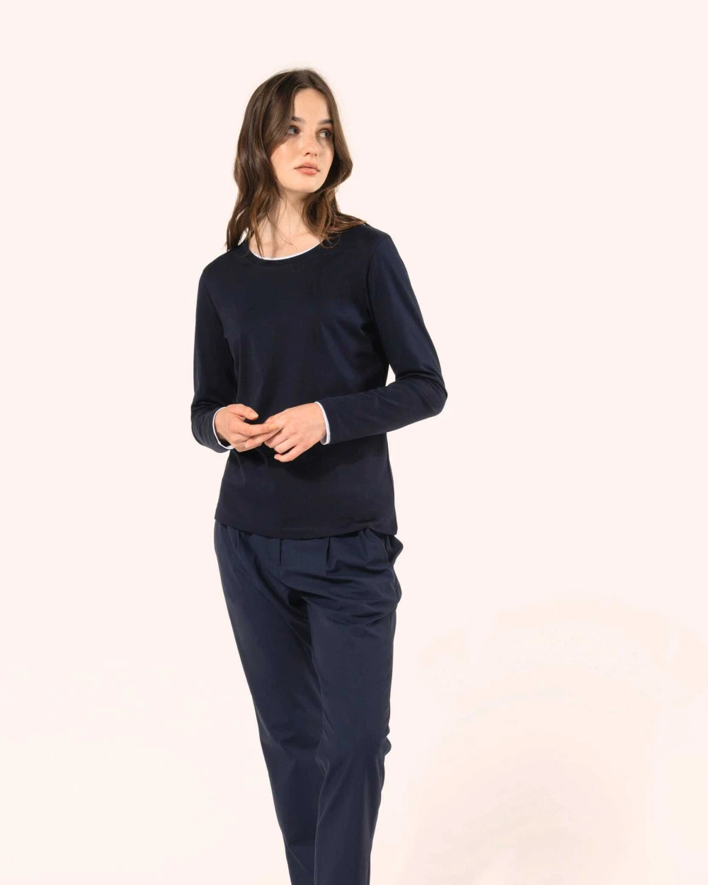 T-Shirts personnalisable KARIBAN T-shirt Supima® col rond manches longues femme