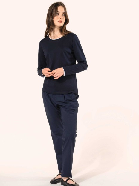 T-Shirts à personnaliser KARIBAN T-shirt Supima® col rond manches longues femme 