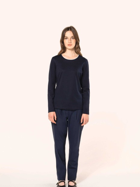 T-Shirts à personnaliser KARIBAN T-shirt Supima® col rond manches longues femme 