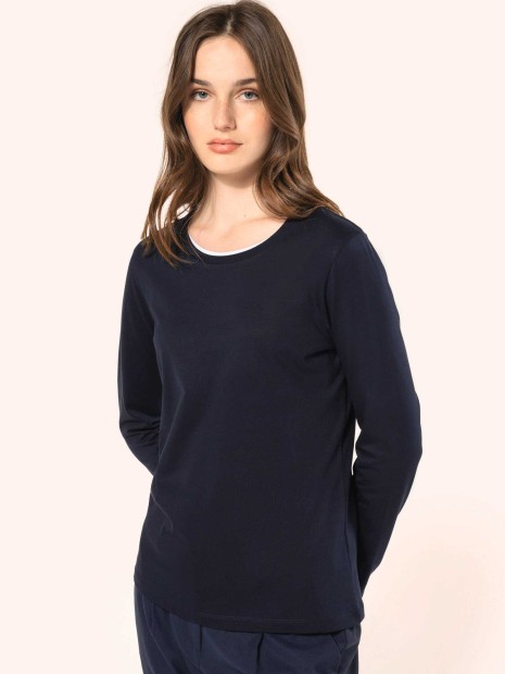 T-Shirts à personnaliser KARIBAN T-shirt Supima® col rond manches longues femme 