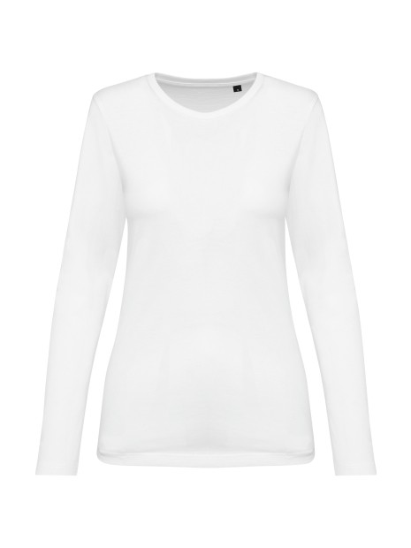 KARIBAN T-shirt Supima® col rond manches longues femme /api/colors/7a92cd2d-10d2-40b4-928b-296bb7487506 personnalisable