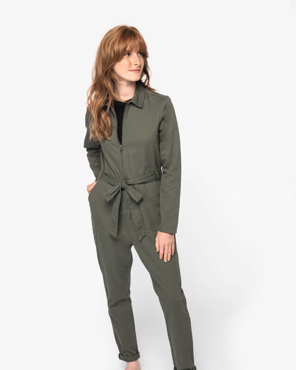 Jurken NATIVE SPIRIT Ecologische verwassen jumpsuit dames voor bedrukking &amp; borduring