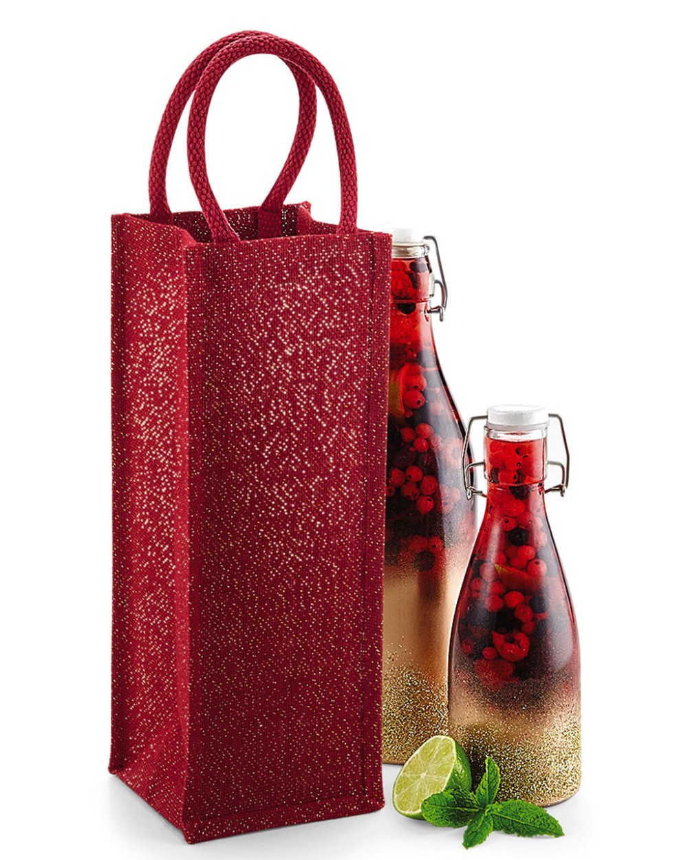 WESTFORDMILL SHIMMER JUTE BOTTLE BAG Taschen personalisierbar