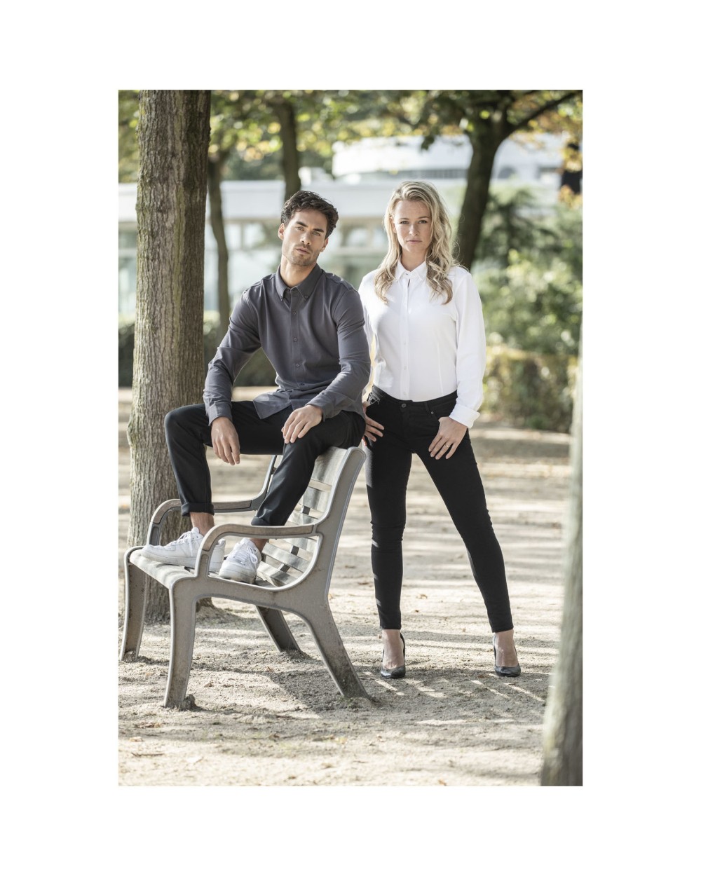 Hemden ELEVATE Bigelow piqué heren overhemd met lange mouwen voor bedrukking &amp; borduring