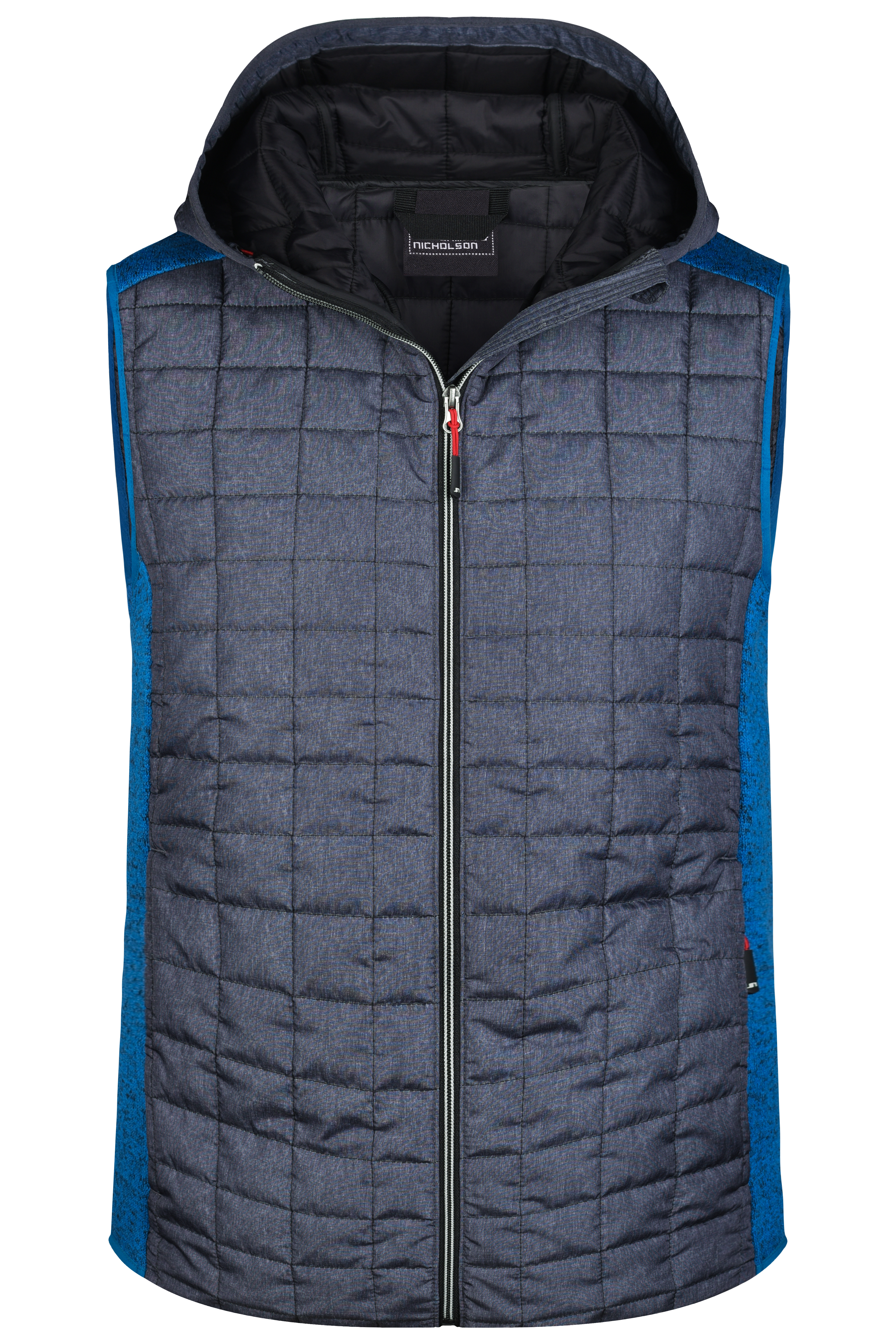 Jassen JAMES & NICHOLSON Men's Knitted Hybrid Vest voor bedrukking &amp; borduring